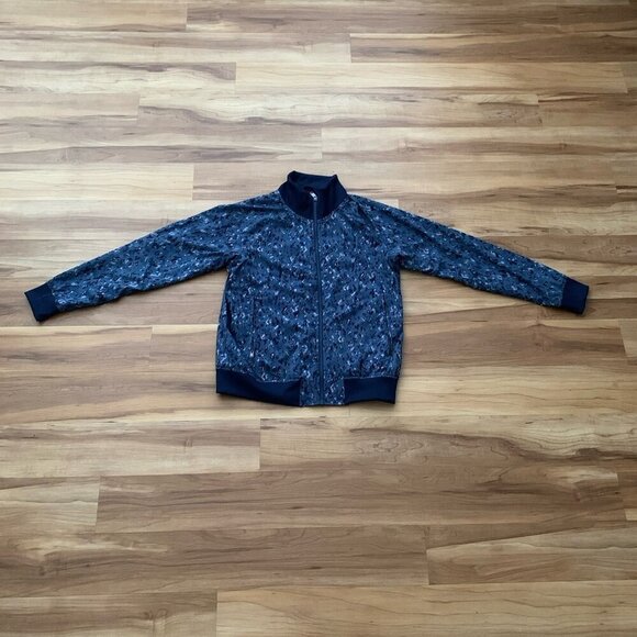 Athleta Brooklyn Bomber Jacket Captivate Chrome Blue Size Medium Lightweight - Picture 2 of 9